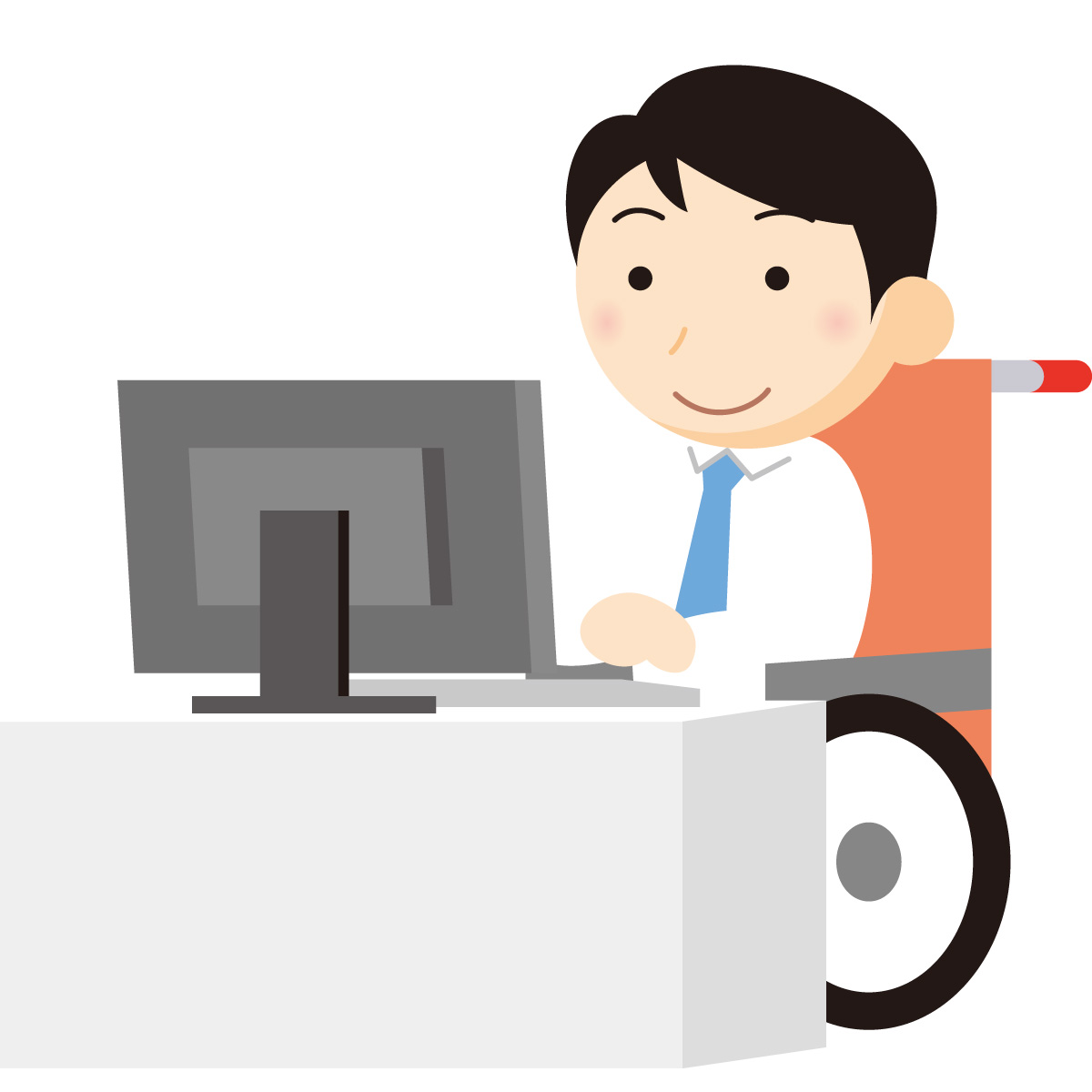 就労継続支援A型事業所 車椅子の男性