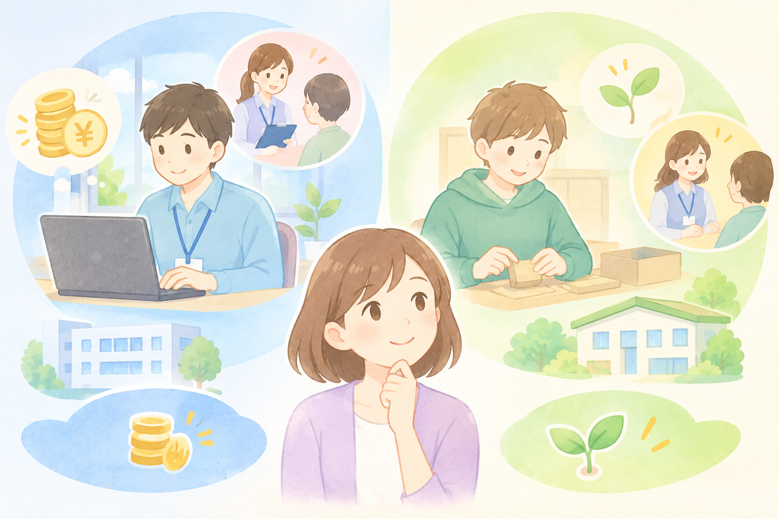 働き方を考える女性
