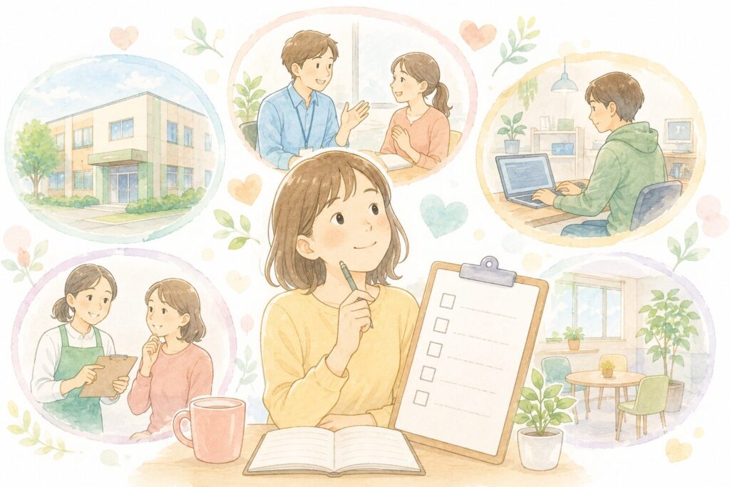 チェックをする女性