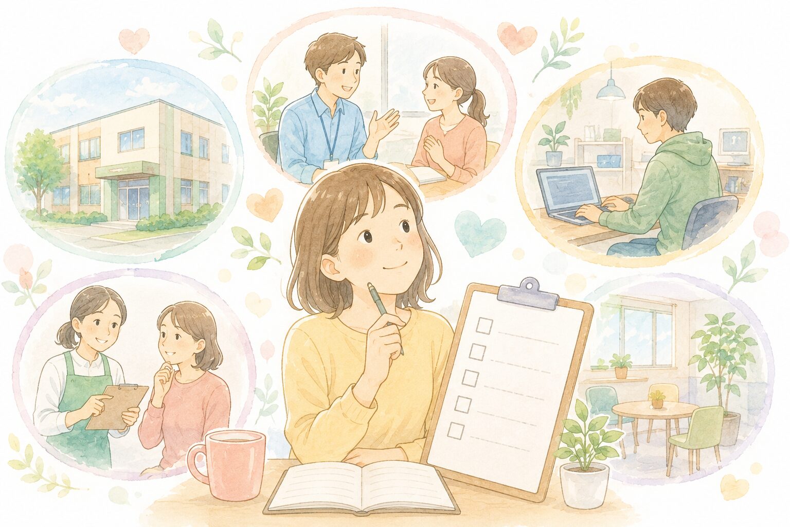チェックをする女性