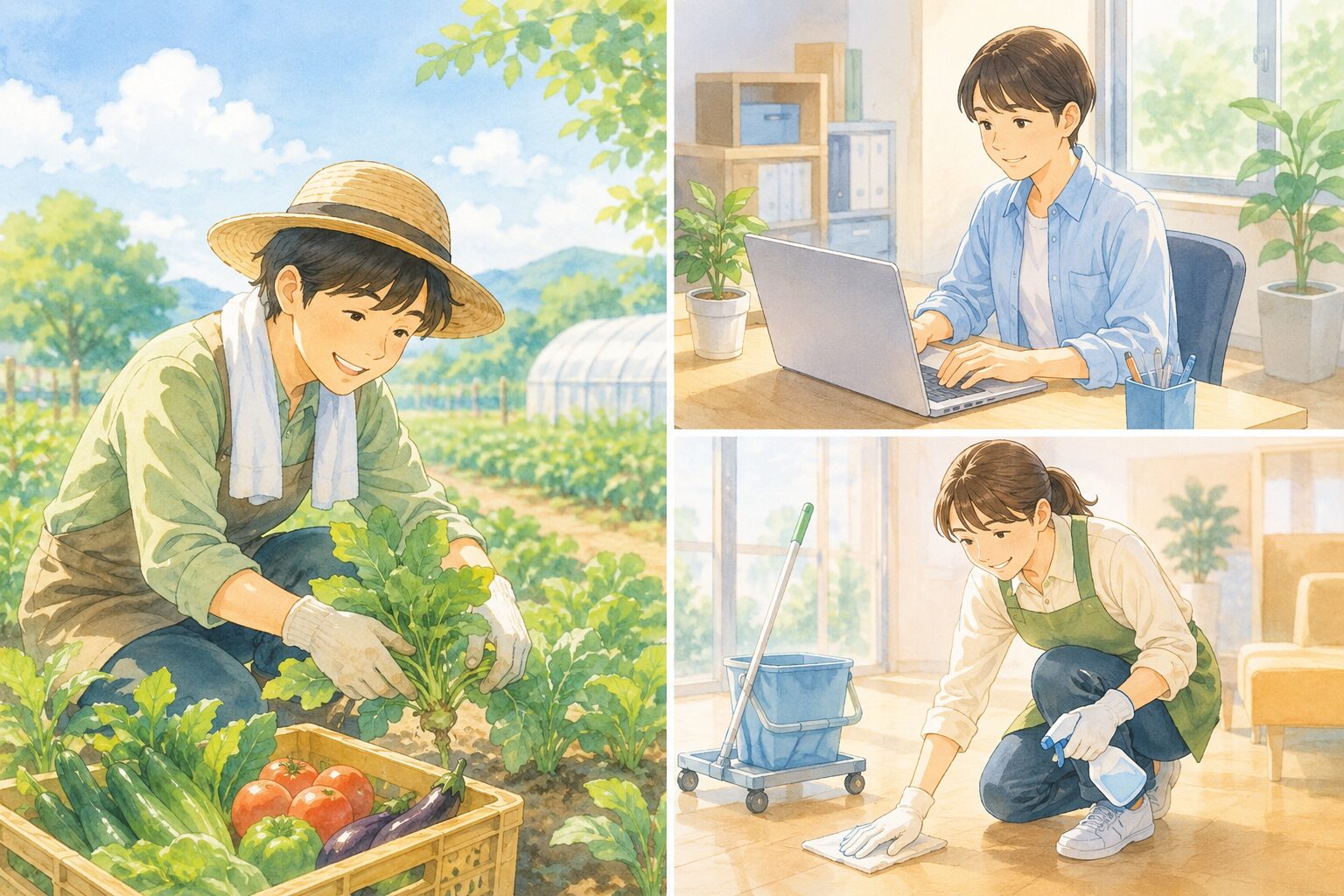作業をする利用者の人たち
