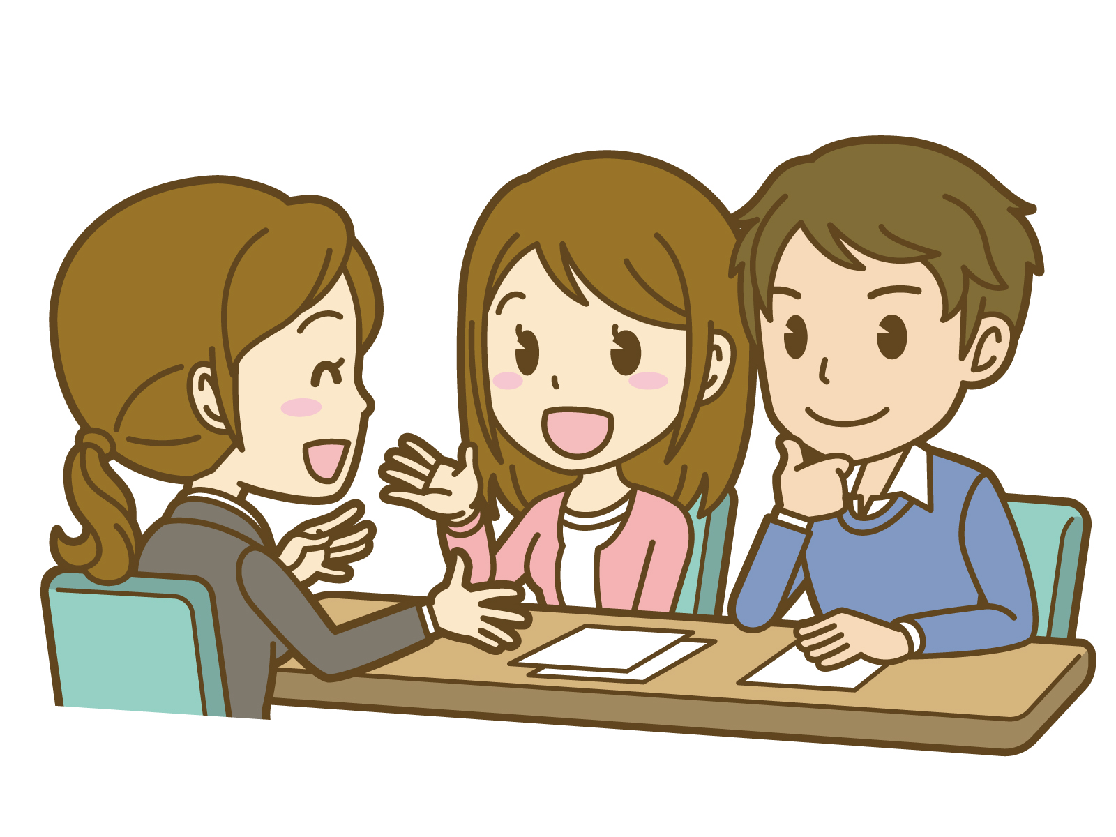 説明を受ける男女