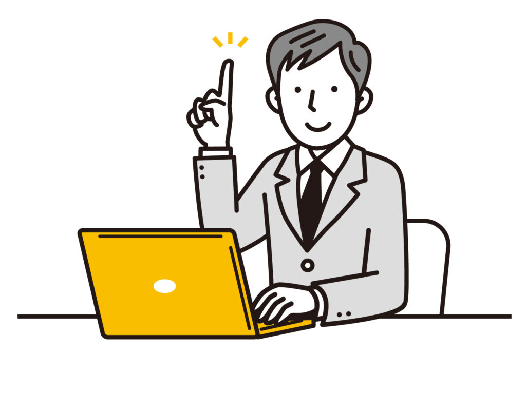 A型事業所 パソコン作業をする男性