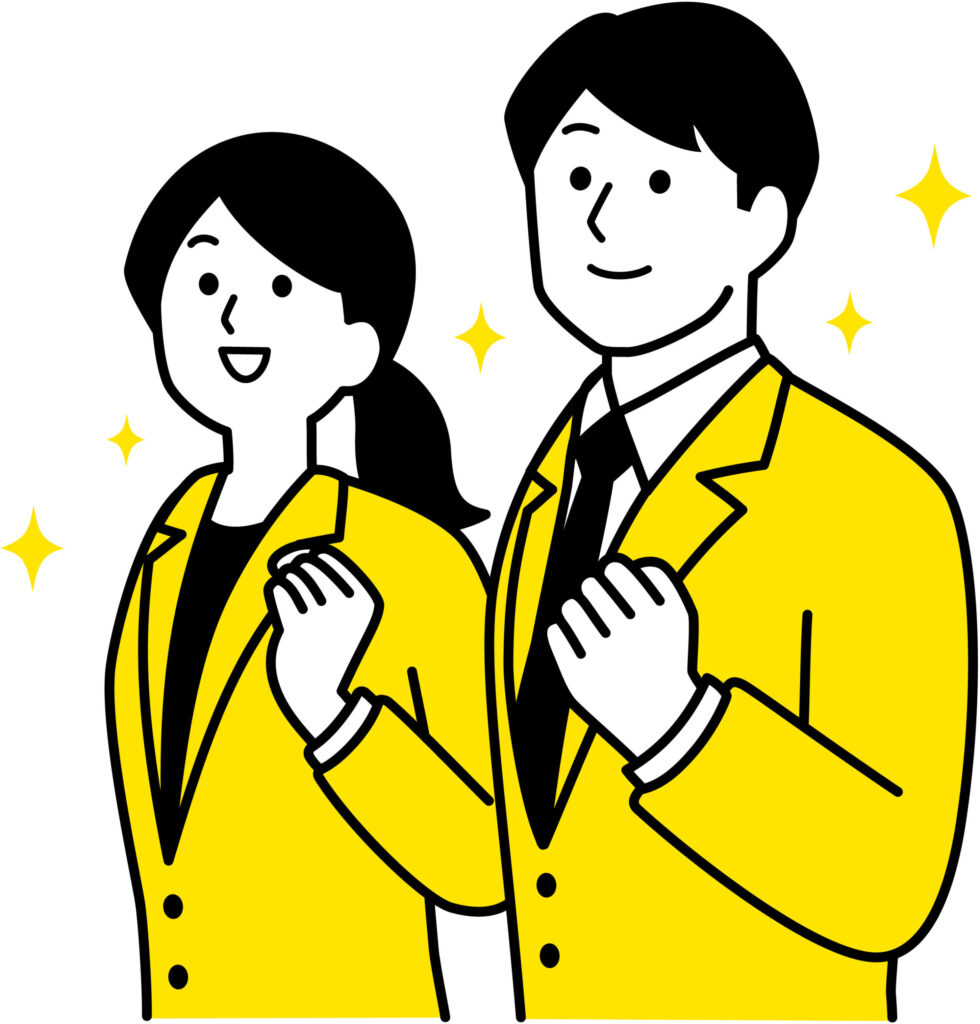 A型事業所　喜ぶ男女