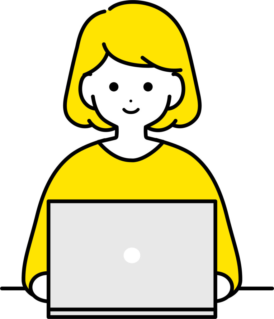 A型事業所　パソコン作業をする女性