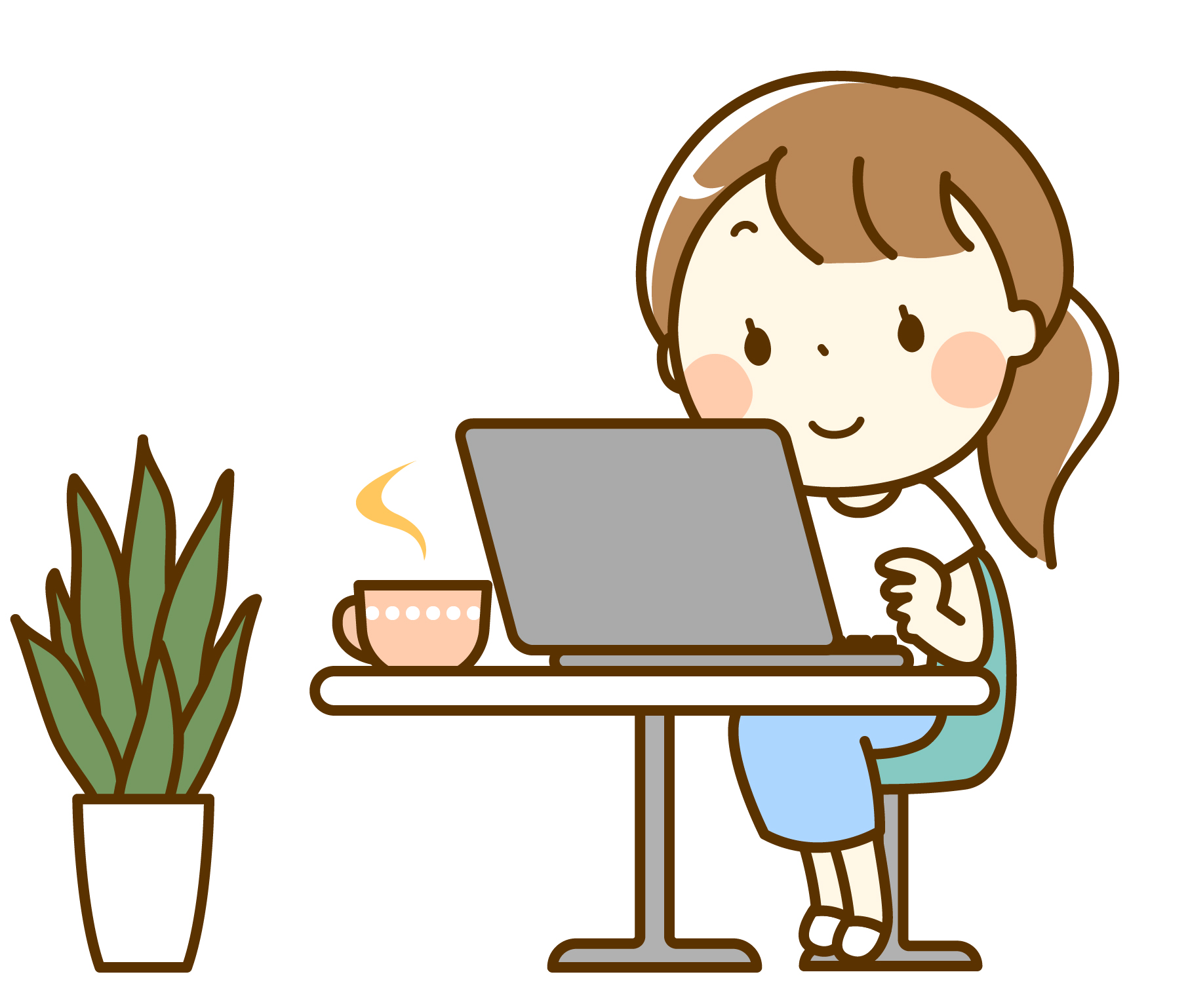 A型事業所 パソコン作業をする女性
