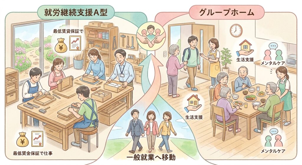 A型事業所とグループホーム