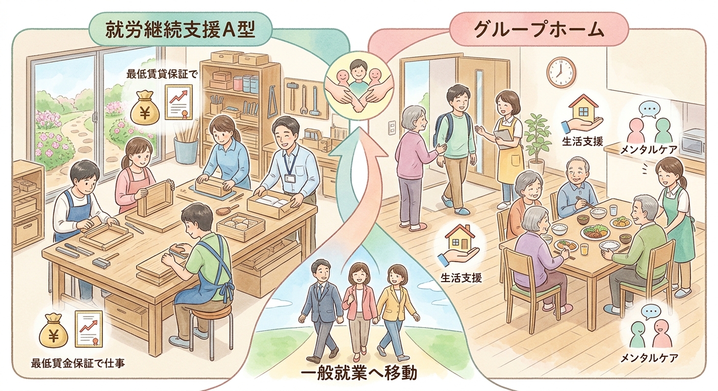 A型事業所とグループホーム