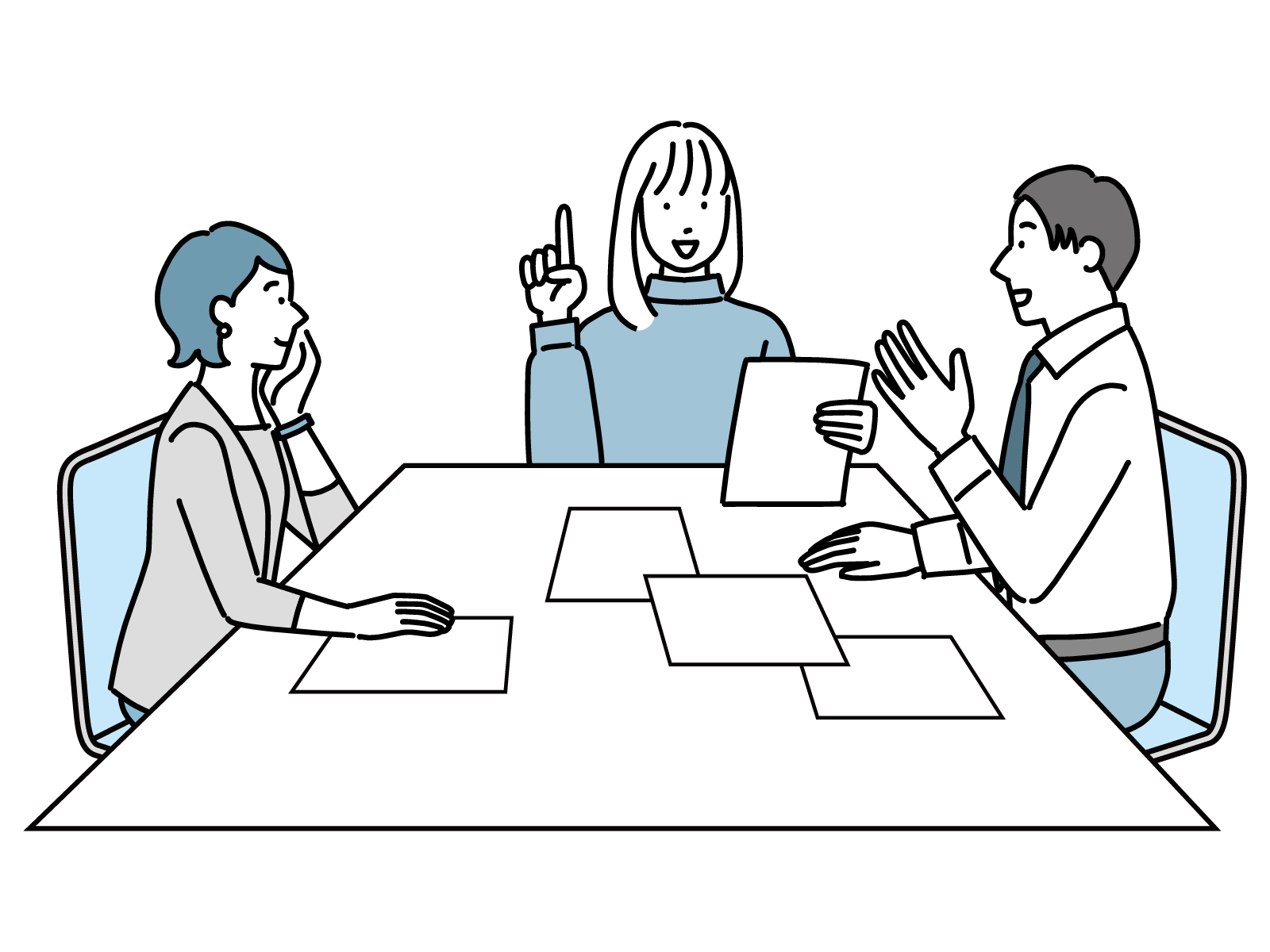 コミュニケーションをとる三人