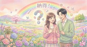 質問に納得する男女