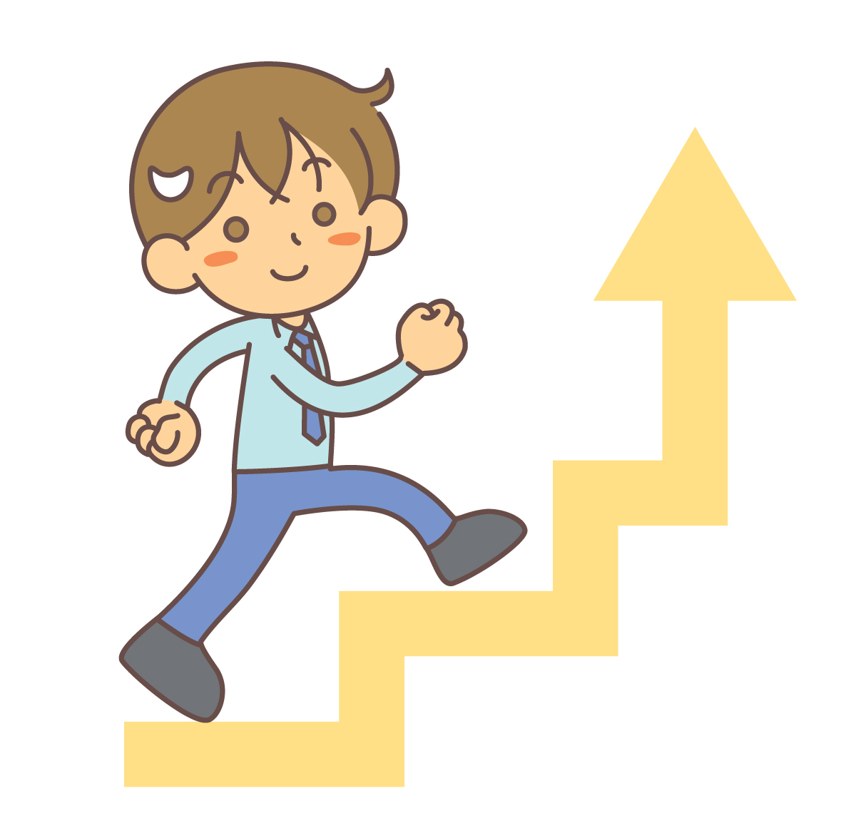 ステップアップする男性