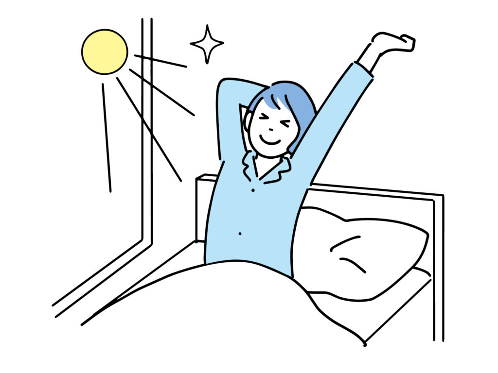 朝の目覚めと女性