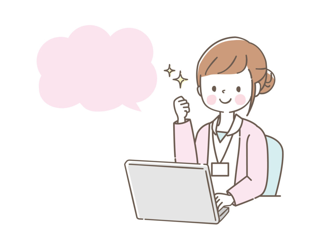 ポイントを伝える女性