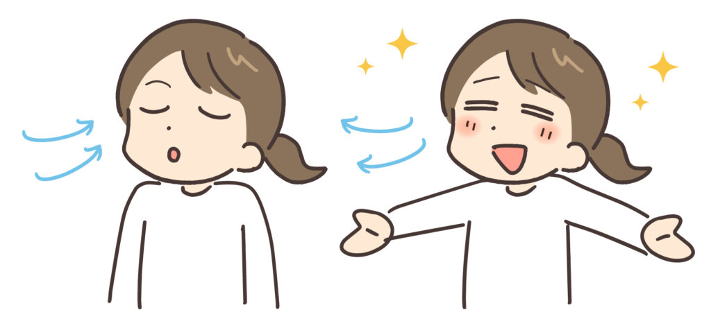 リフレッシュする女性