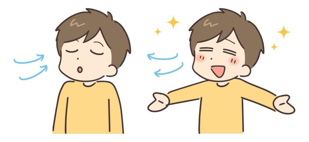 リフレッシュする男性