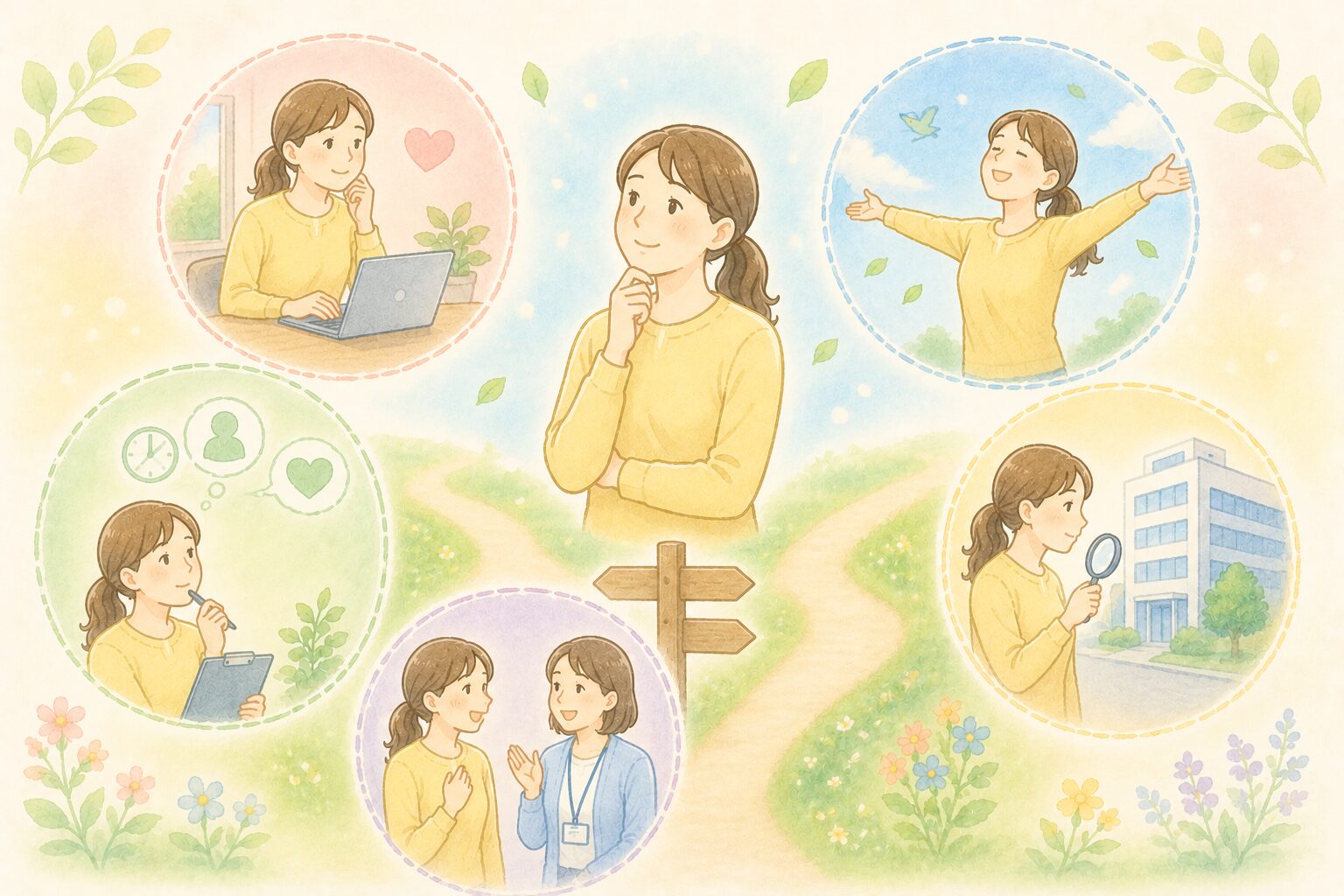考える女性