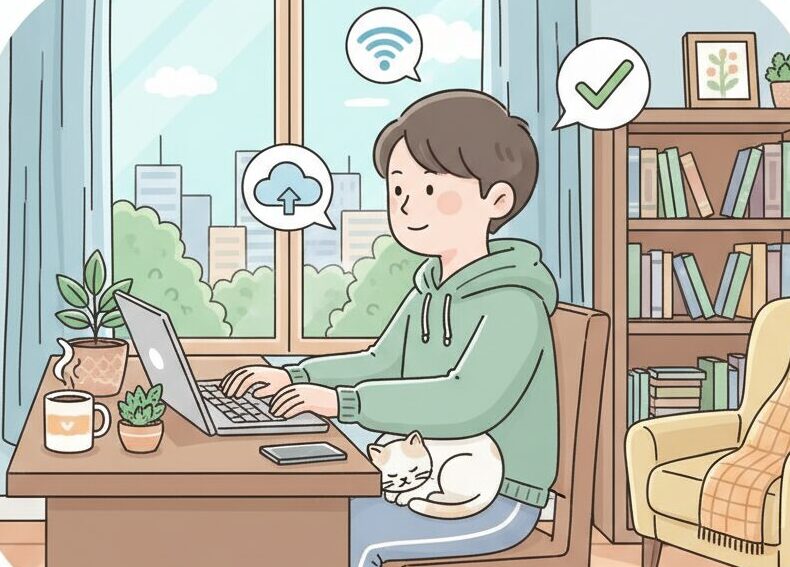 在宅ワークをする男性