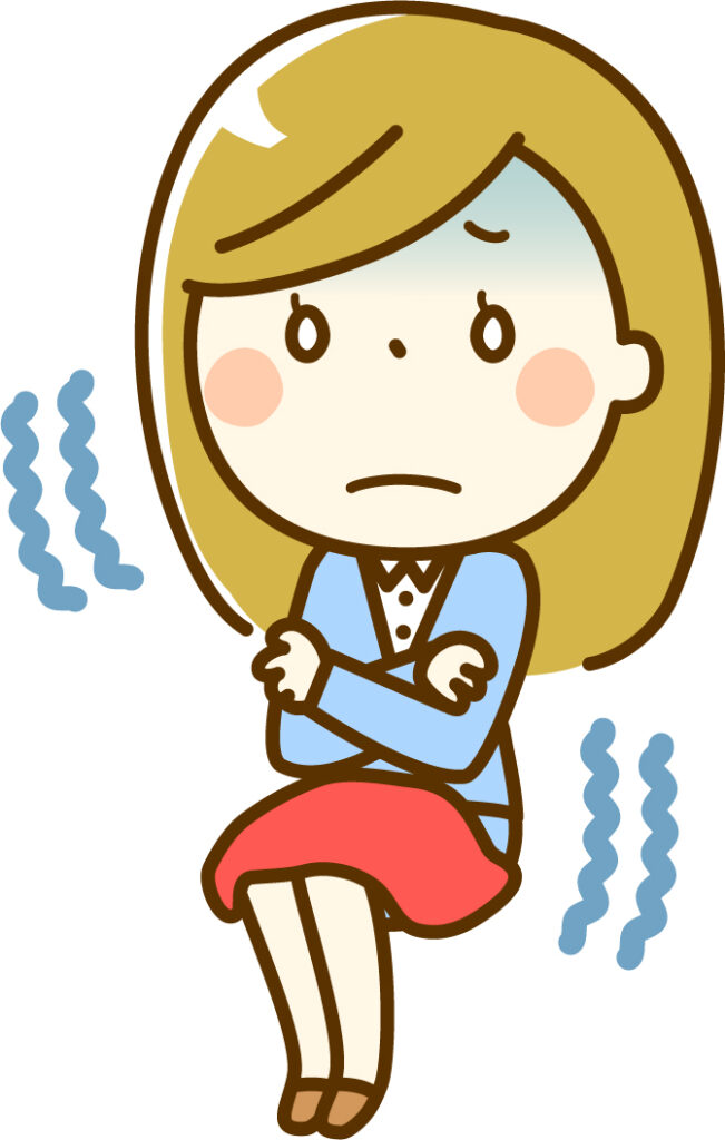 寒さで悩む女性