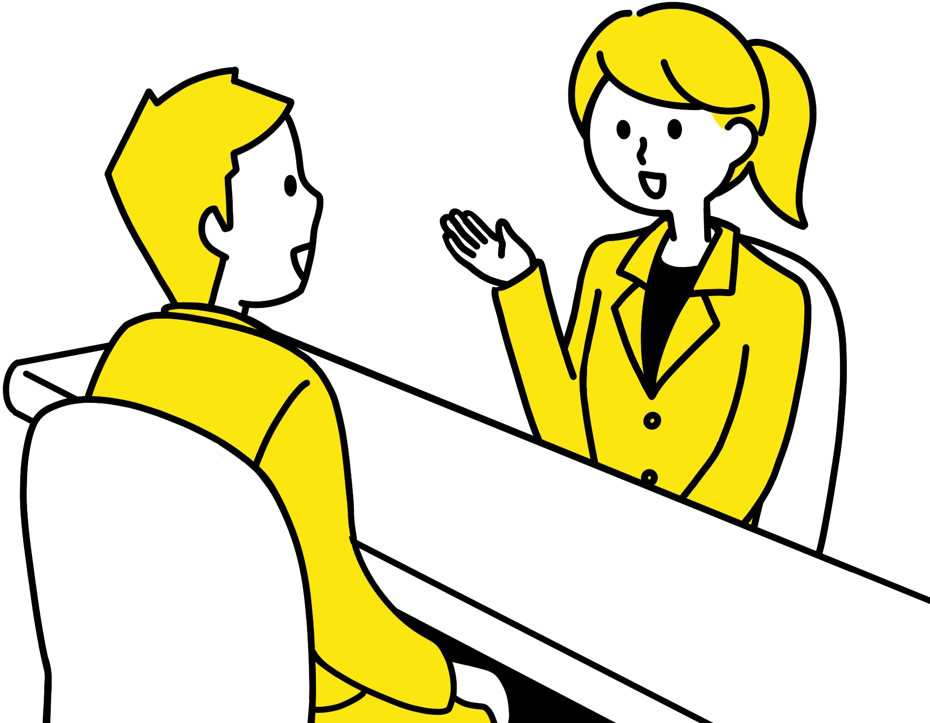 面談を受ける男性