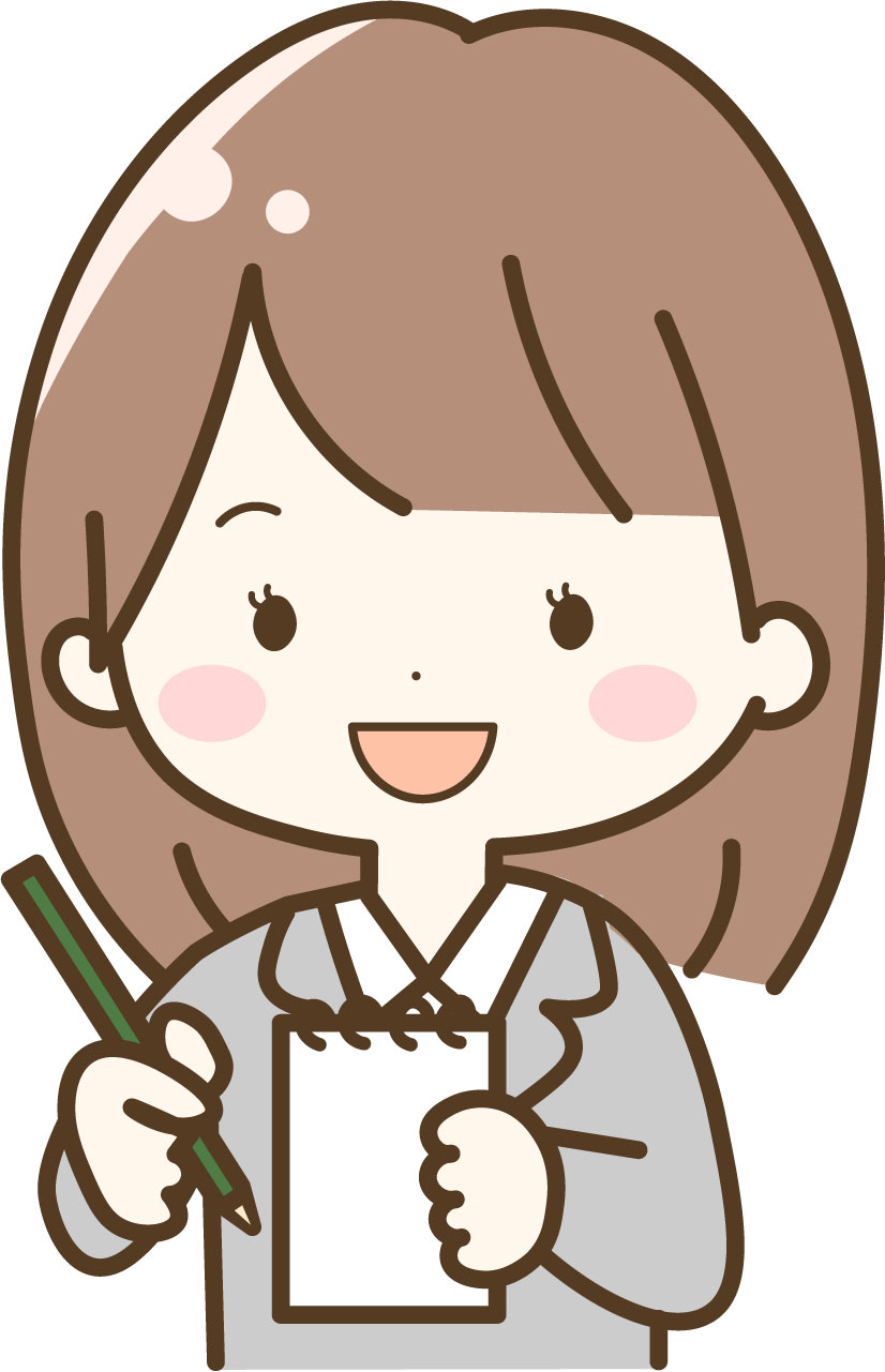メモをとる女性