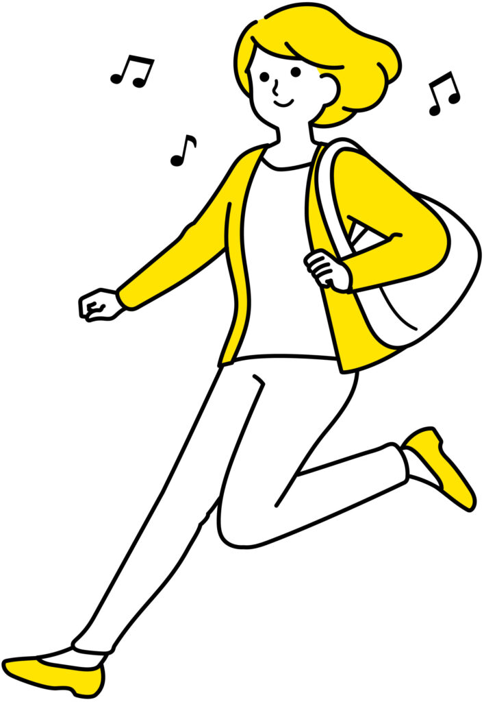 気分よく歩く女性