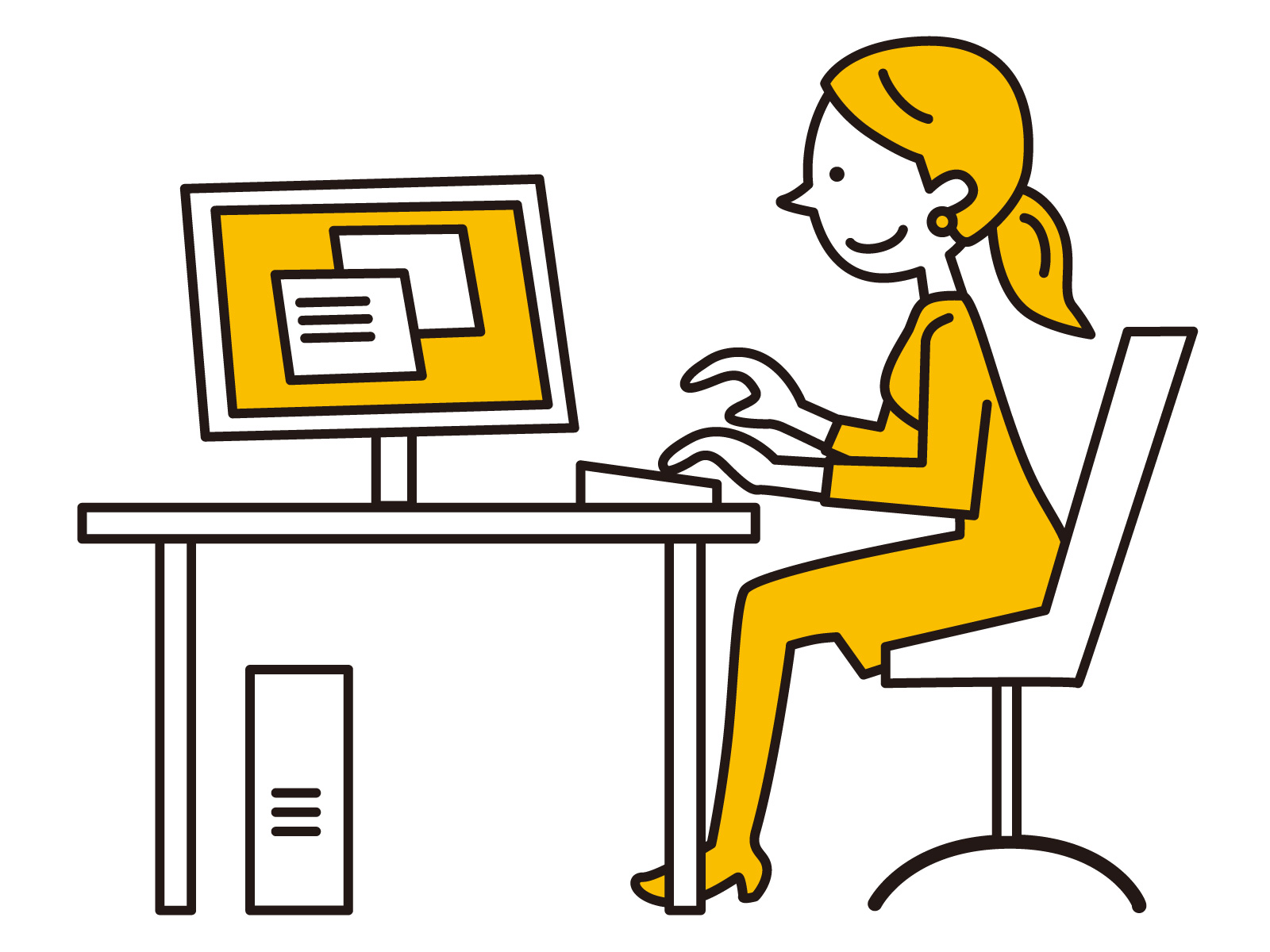 パソコン作業をする女性