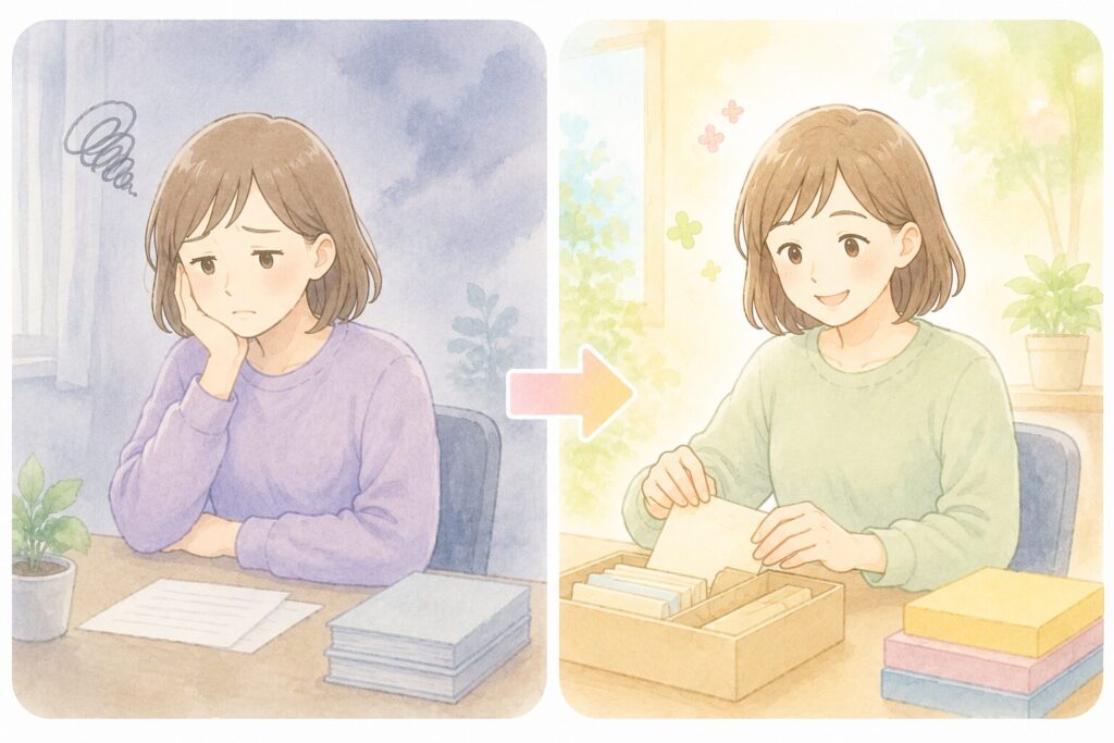 不安から安心に変わった女性