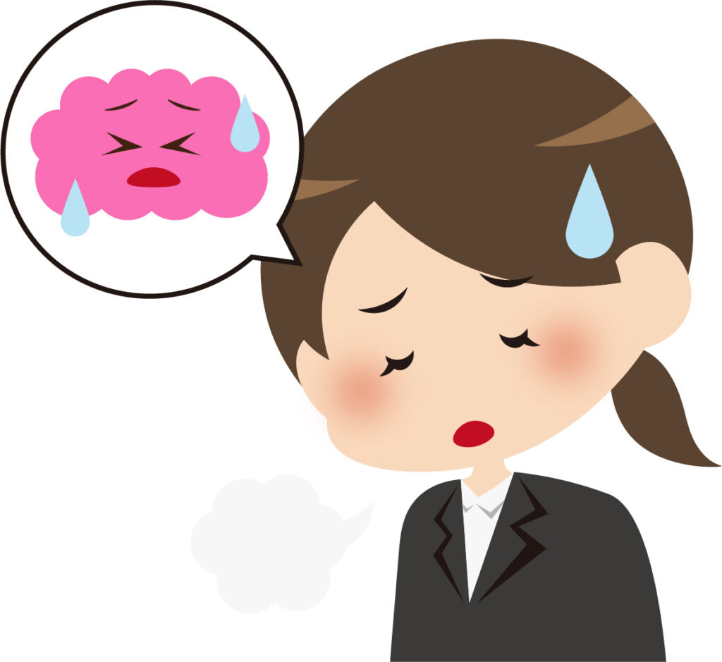 脳疲労の女性