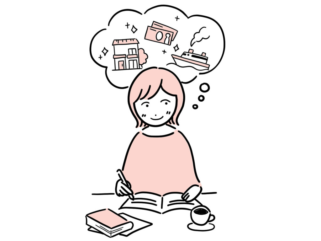 ノートに書く女性