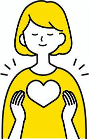 ハートを持つ女性