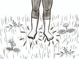 地面に足をつける