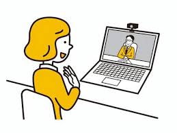 オンライン面談をする女性