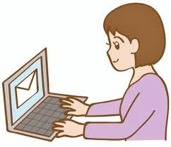 メールをする女性