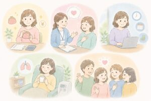 支援員と利用者の女性