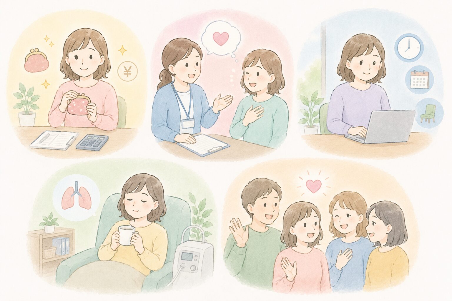 支援員と利用者の女性