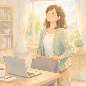 女性とパソコン