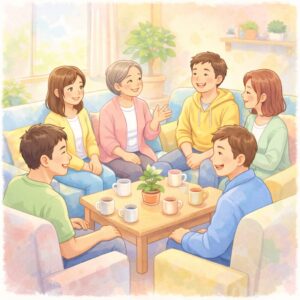 老若男女で話をする