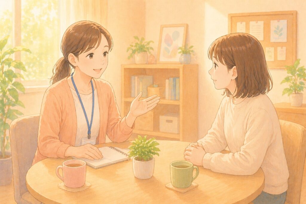 支援員と利用者