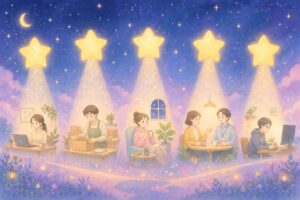 男女が作業をする様子