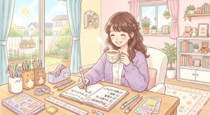 お茶を飲む女性