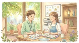 支援員と利用者