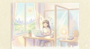 パソコン作業をする女性