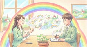 面接官と就活女性