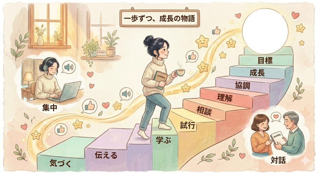 ステップを踏む女性