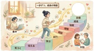 ステップを踏む女性