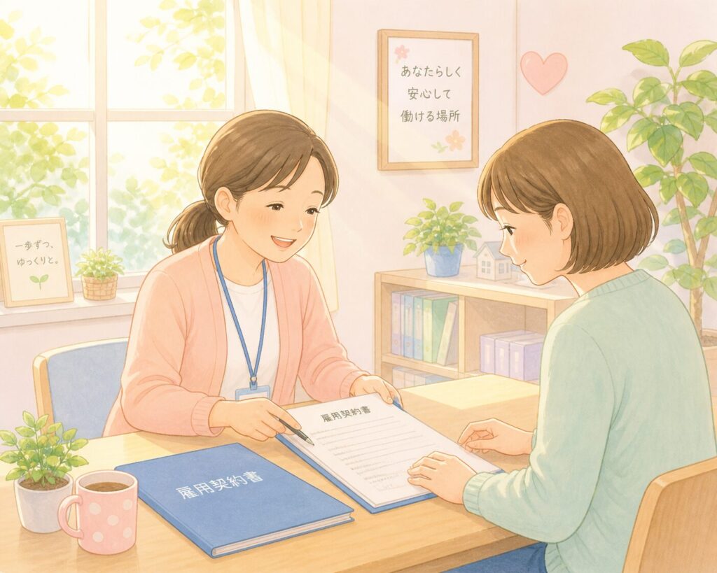 支援員と利用者の女性