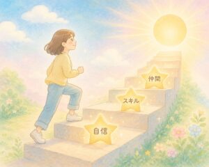 ステップを踏む女性