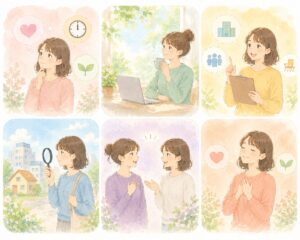 自分に合った場所を選んでいる女性