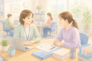 支援員と利用者の女性