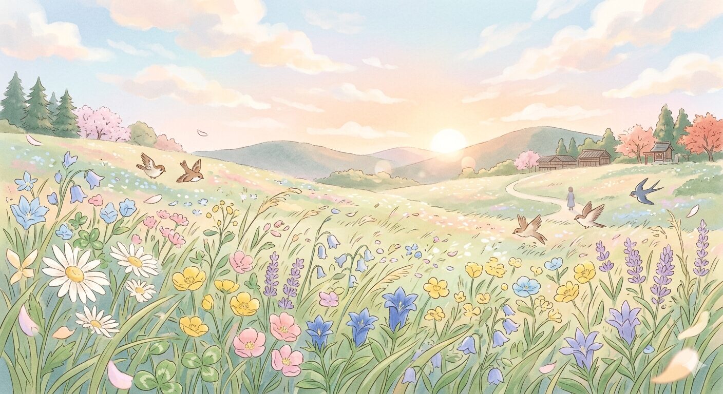 光り輝く草原
